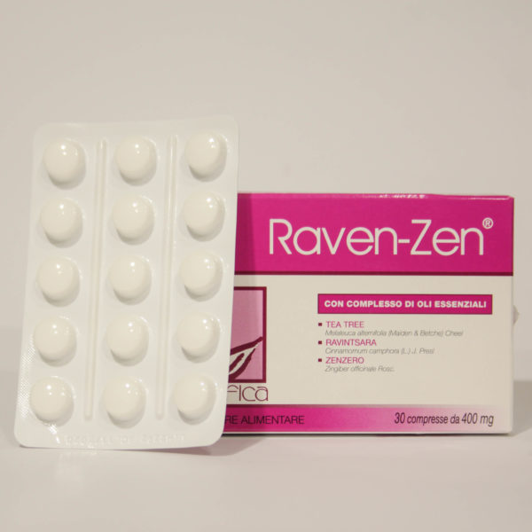 Raven-Zen Integratore con olii di Zenzero e Canfora, Rafforzamento Sistema endocrino ed immunuitario - Benefica | Erboristeria Frate Vento